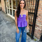 Monica Peplum Top- Purple