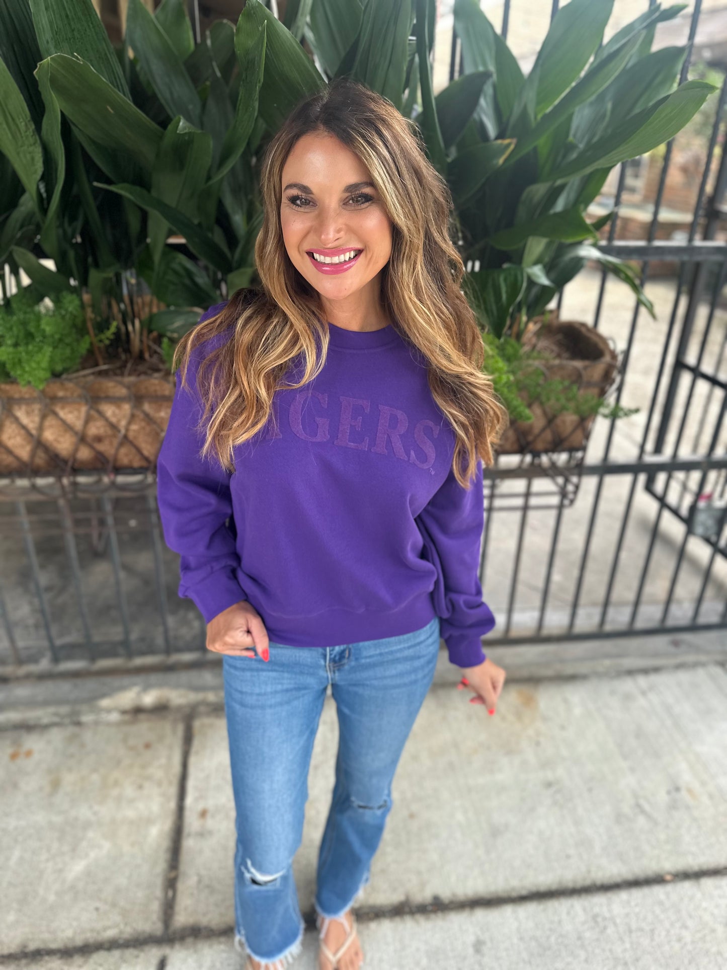 Tigers Tonal Sweatshirt- Purple