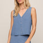 Z Supply Solace Jersey Denim Top- Santorini Indigo