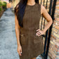 Horse Bit Suede Dress- Wood