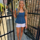 Denim Peplum Top