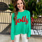 Jolly Crown Sweater- Green/Red