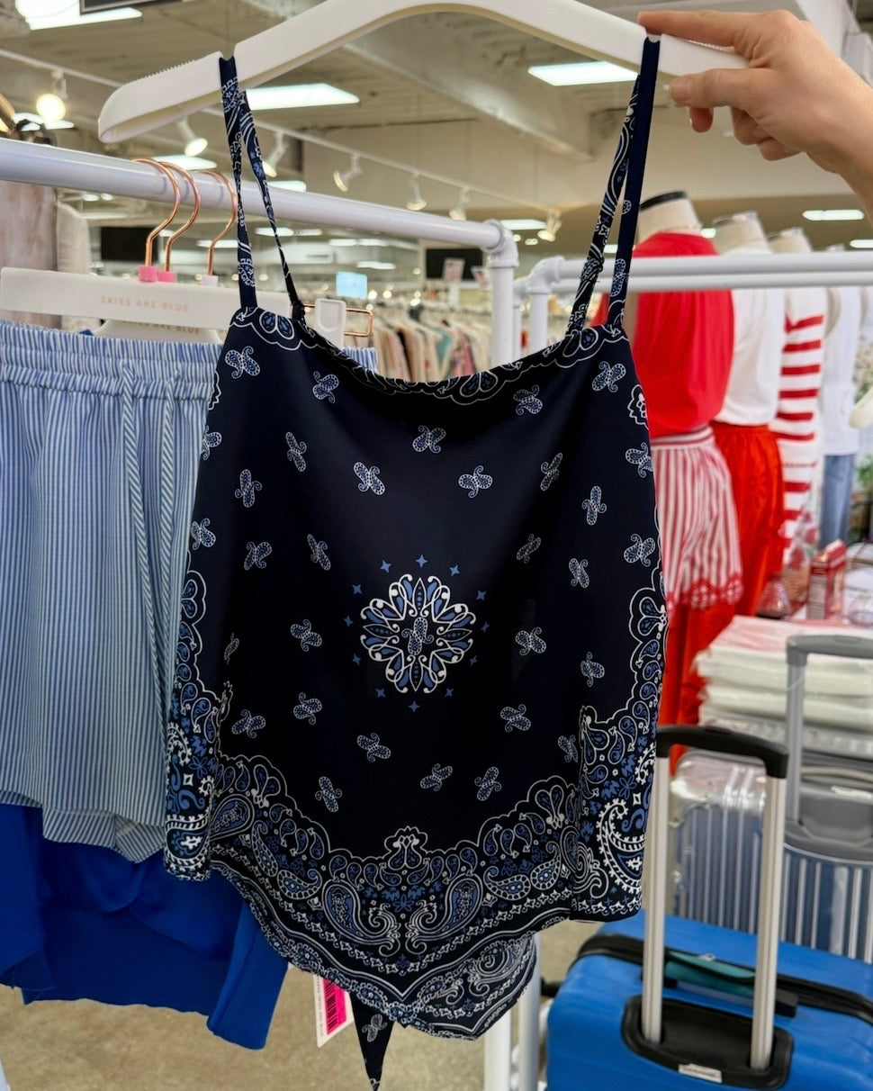 Bandana Hanky Tank- Navy