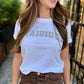 Louisiana Backwards Graphic Tee- White
