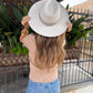 Maison Boho Suede Hat- Ivory