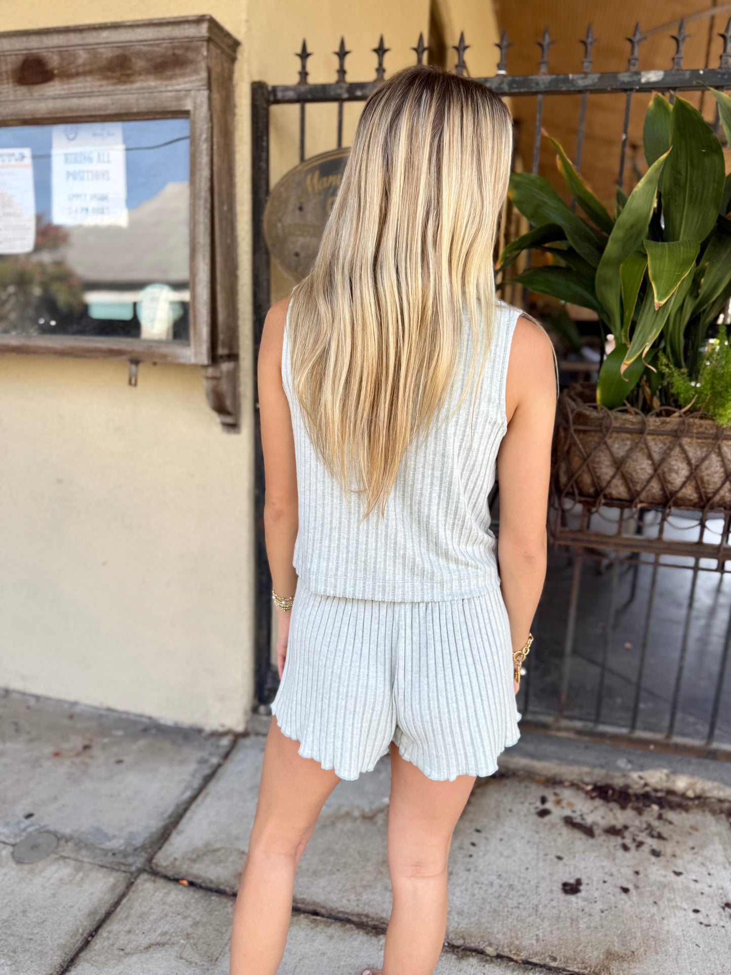 Z Supply Sloane Rib Tank- Aqua Cloud