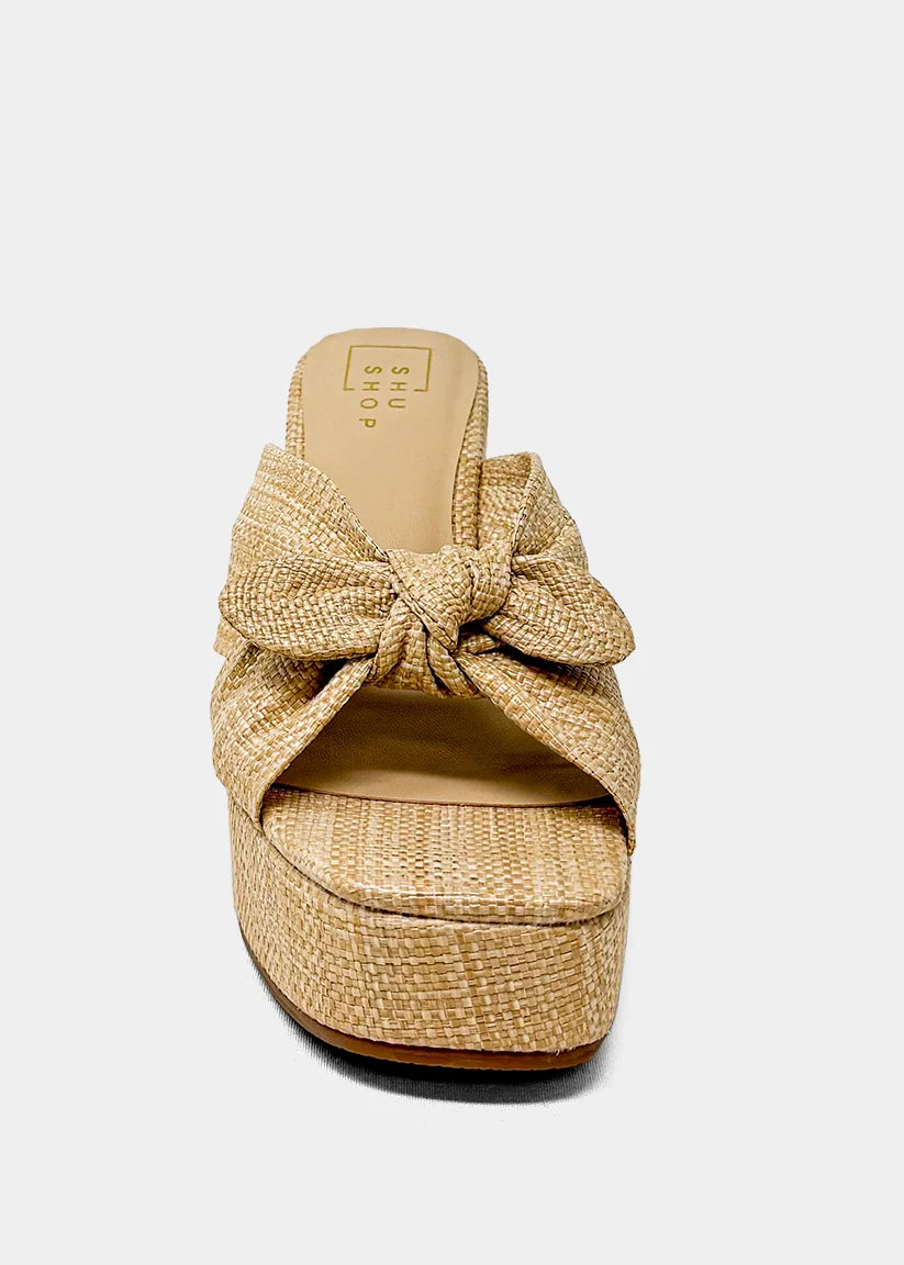 Lisa Wedge Sandal- Raffia