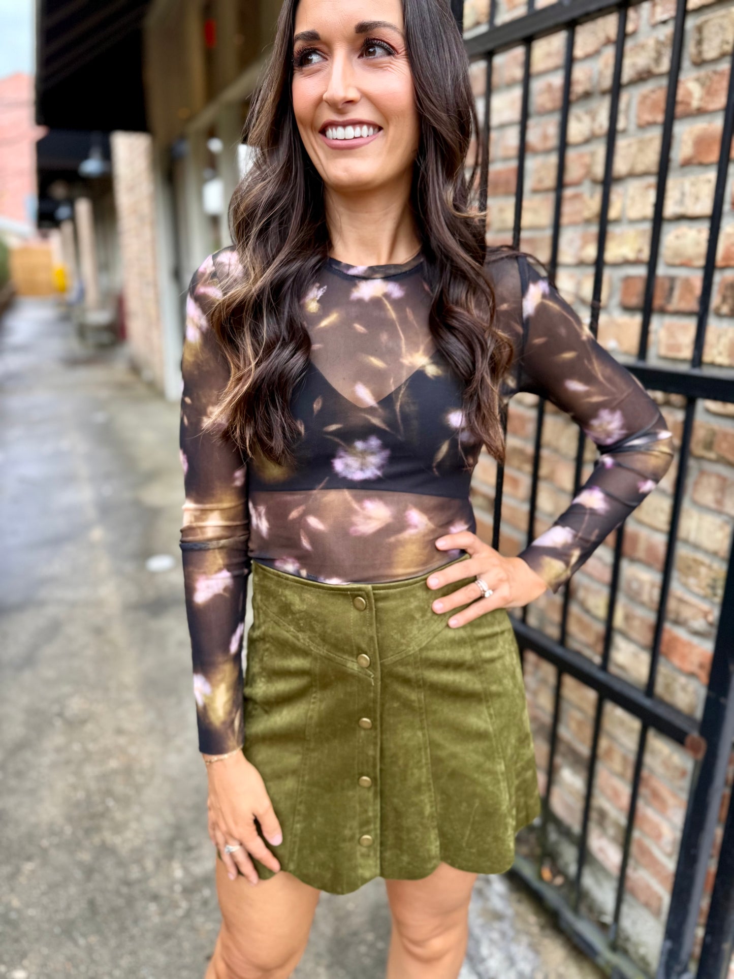 Lilianna Mesh Multi Top- Black