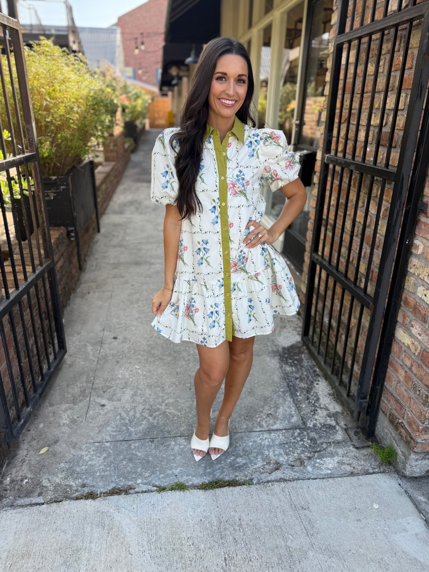 McWilliams Floral Dress- Ecru