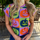 Checkered Pumpkin Knit Top