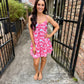 Tropical Slip Dress- Red