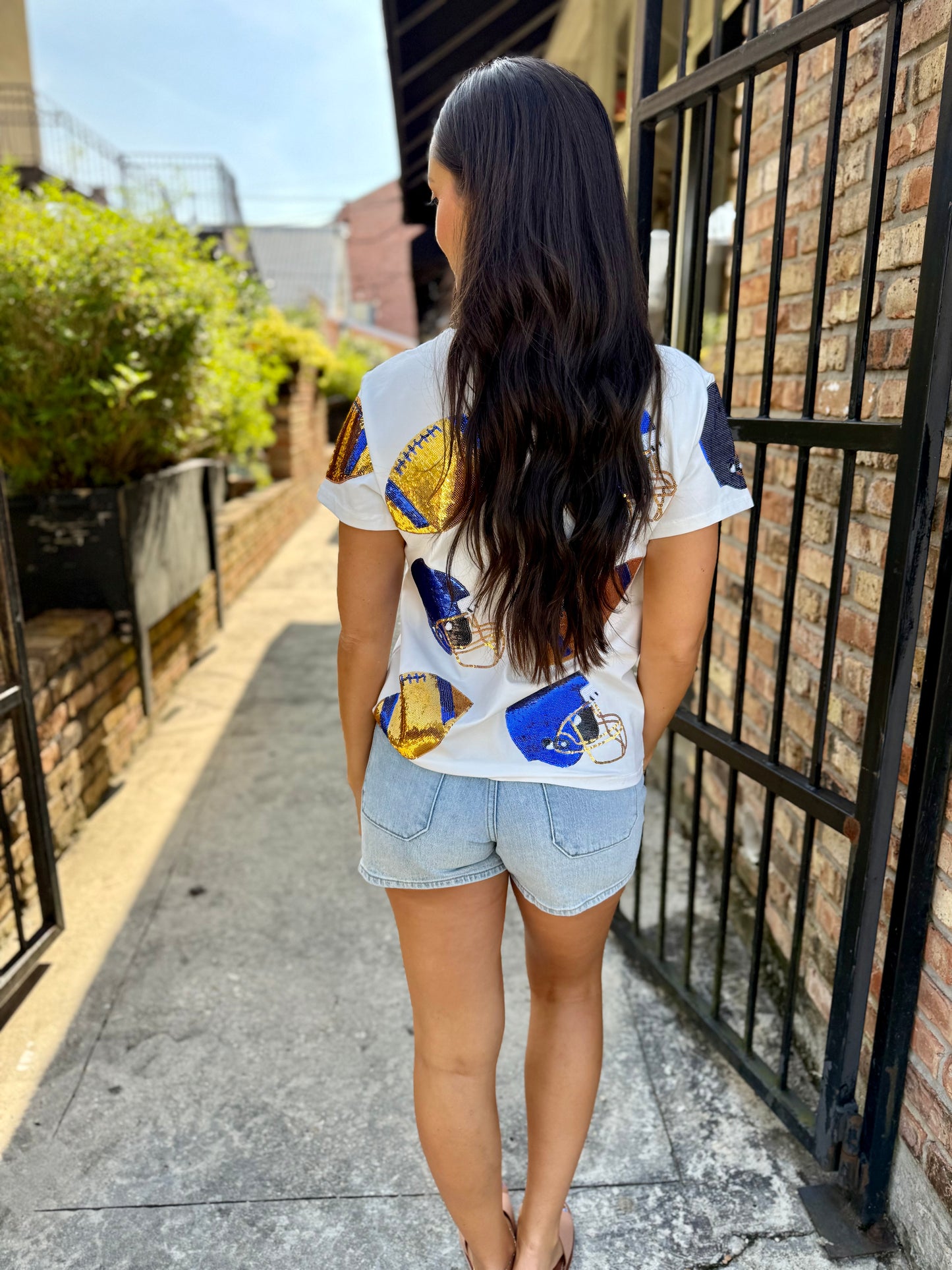 Football Fever Tee- Royal & Gold