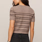 Z Supply Gatewood Stripe Sweater Top- Heather Ash