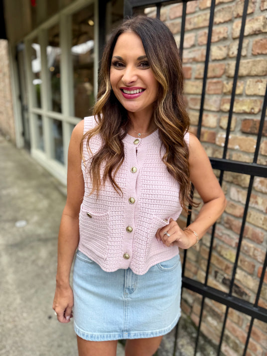 Talon Textured Vest- Soft Pink