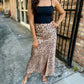Shelby Satin Maxi Skirt- Leopard