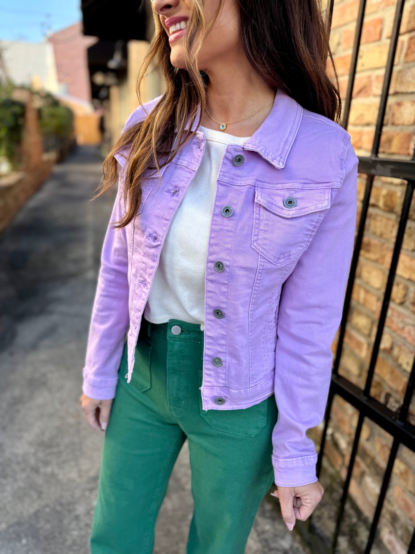 Denim Trucker Jacket- Lilac