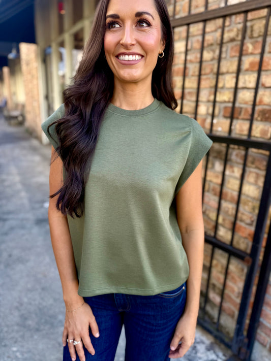 Campo Cap Sleeve Top- Olive
