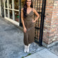 Urban Fall Midi Dress- Olive
