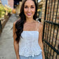 Alice Eyelet Top- White