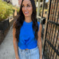 Twist Front Top- Blue