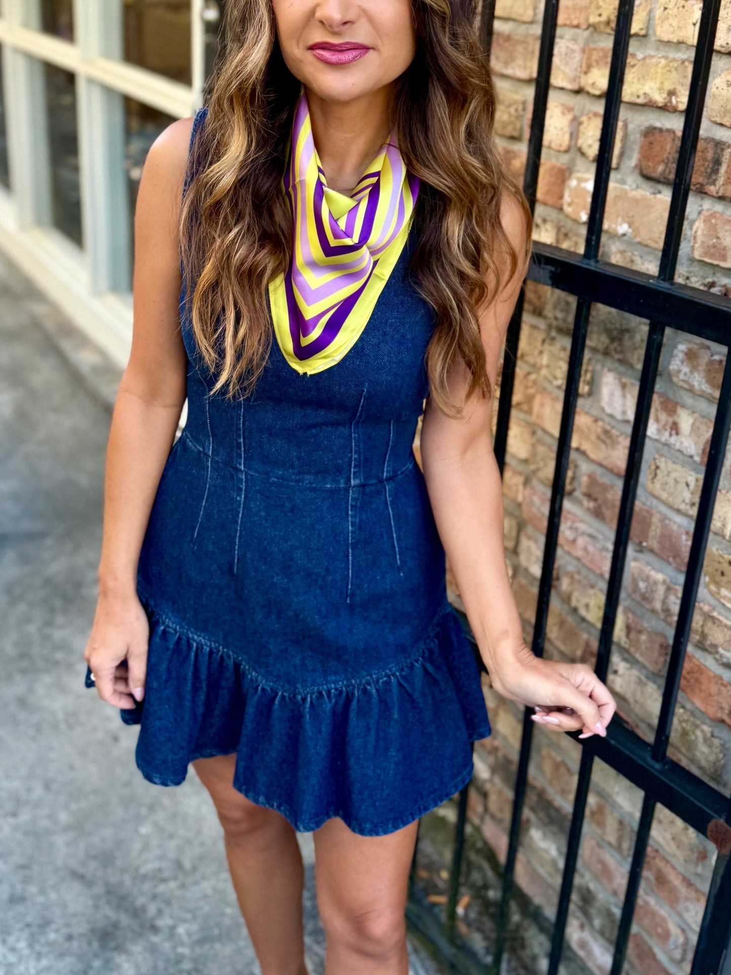 Laurel Denim Ruffle Dress