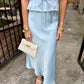 St. Germain Satin Maxi Skirt- Baby Blue