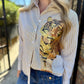 Tiger Striped Button Down