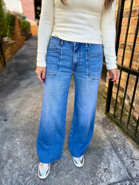 Meg (Earn) HR Wide Leg Denim