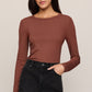 Z Supply Second Skin LS Tee- Dk Rosewood