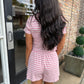Nicole Striped Ribbed Tee- Pink/Rose