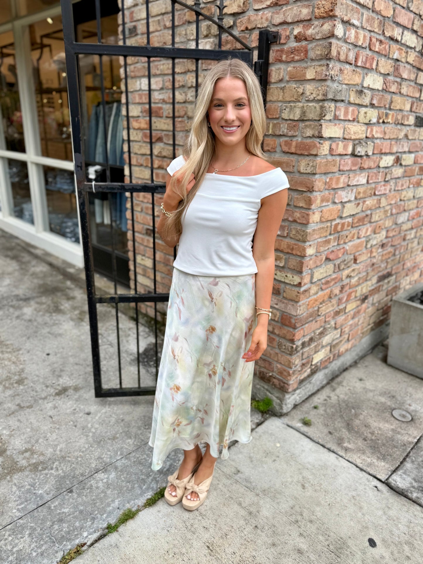 Barbara Satin Skirt - Mint