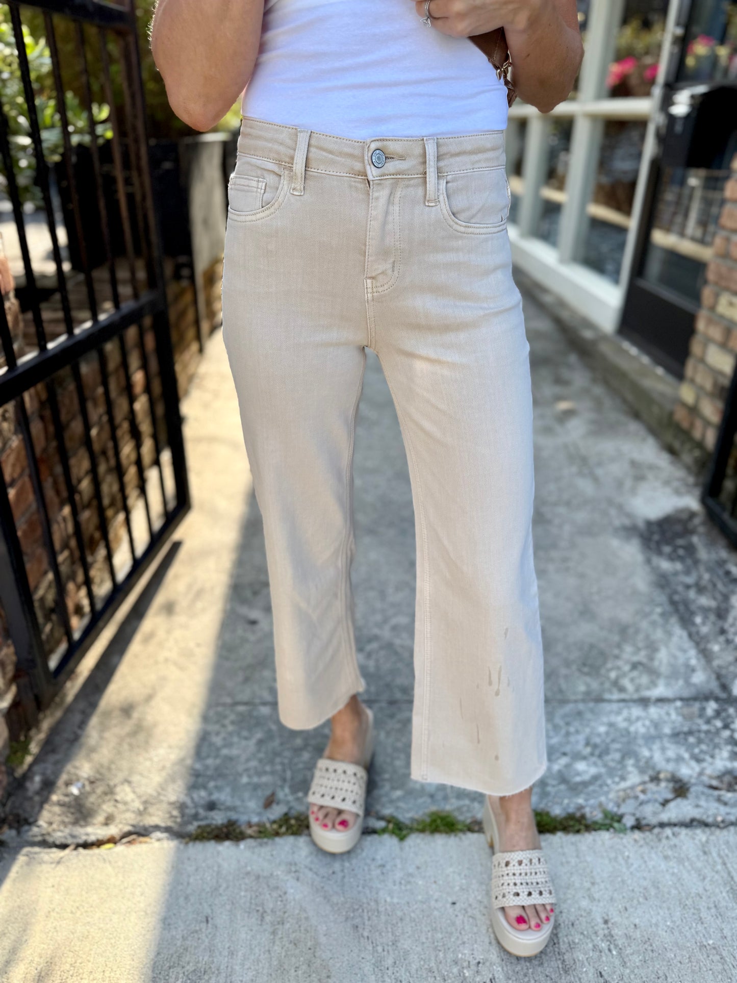 Olivia (White Swan) HR Wide Leg Jeans