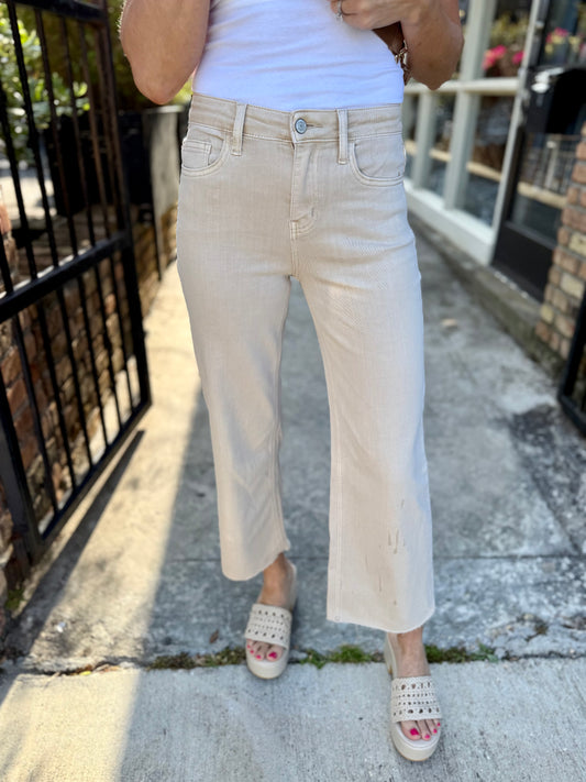 Olivia (White Swan) HR Wide Leg Jeans