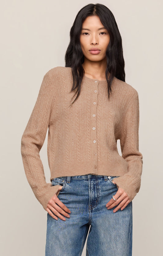 Z Supply Medina Pointelle Cardigan- Macaroon