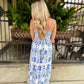 Z Supply Nadine Palm Maxi Dress- Nautical