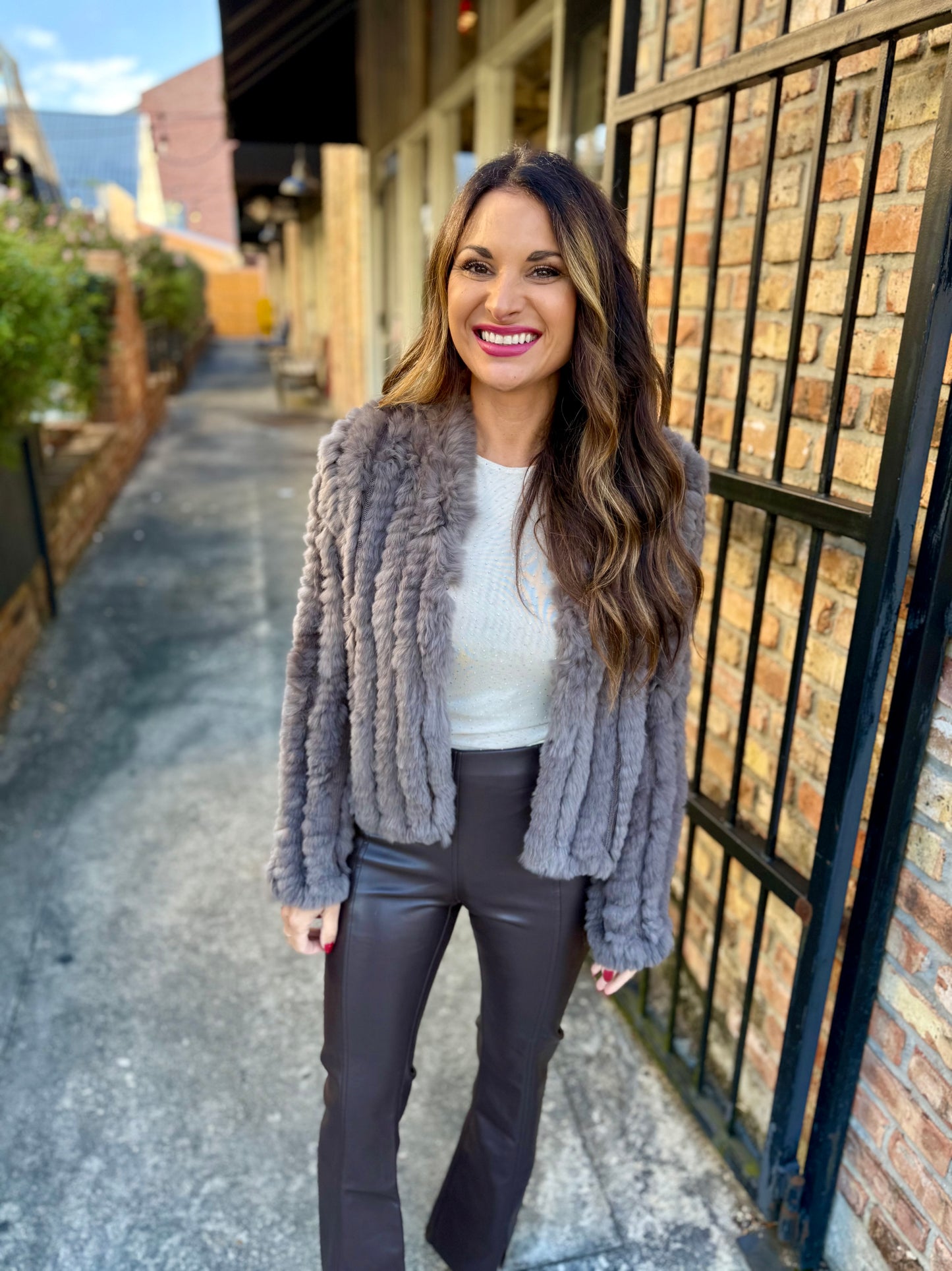 Rosa Fur Jacket- Mushroom