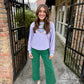 Mardi Gras Bead Sweatshirt- Lavender