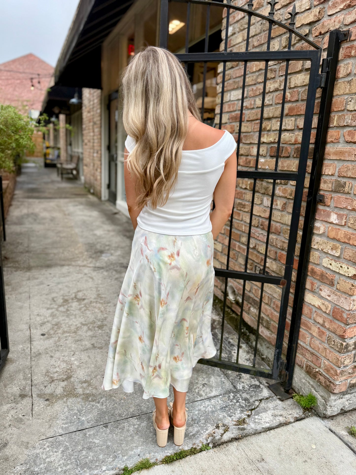 Barbara Satin Skirt - Mint