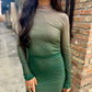 Embellished Mesh Maxi Skirt- Green