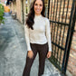 Kelsey (Chocolate) HR Ankle Flare Faux Leather