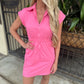 Airy Nylon Mini Dress- Pink