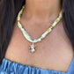 Scarf Necklace- Yellow/Madonna & Child