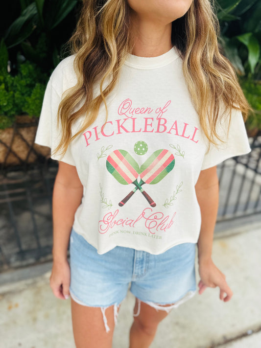 Pickleball Social Club Tee- Ivory