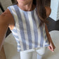 Darby Striped Top- Navy