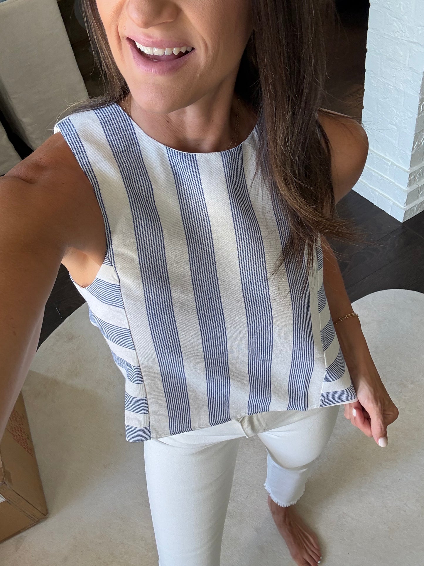 Darby Striped Top- Navy