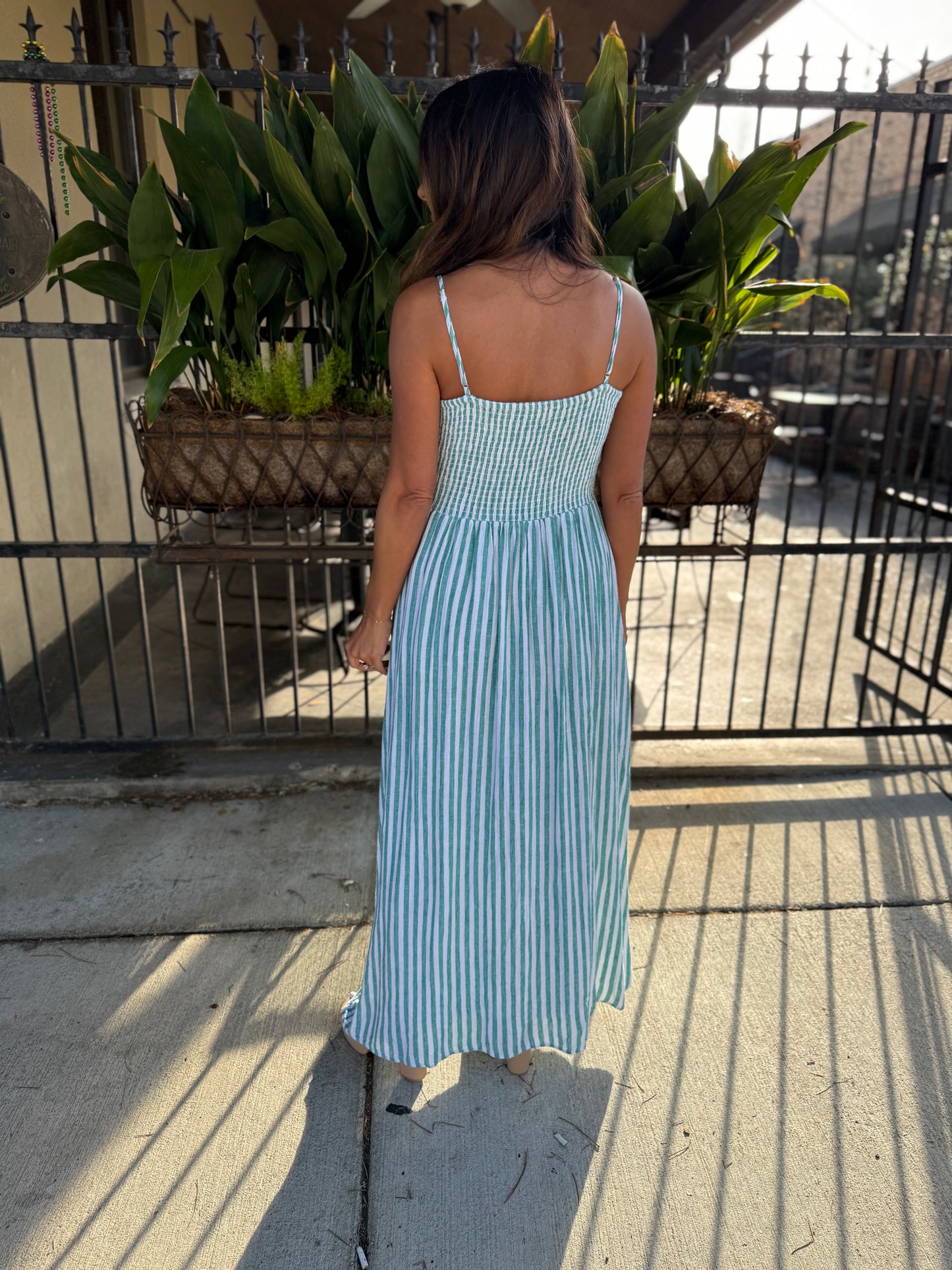 Z Supply Bayside Striped Maxi Dress- Green