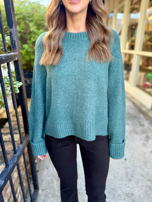 Z Supply Stand In Sweater- Emerald Cove