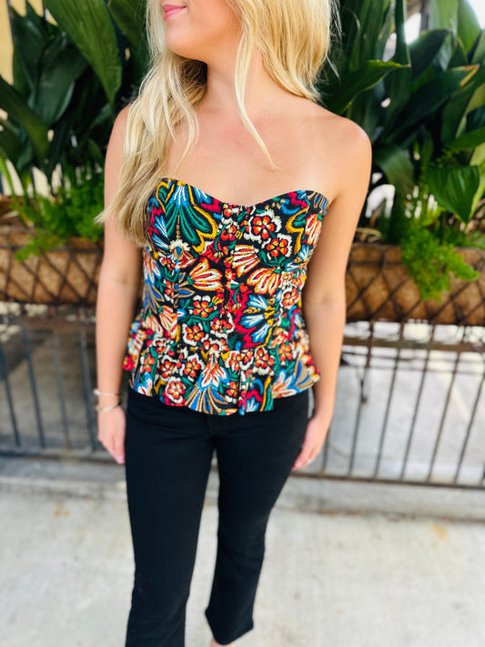 Corinne Top- Black Multi