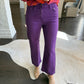 Downtown Cropped Wide Leg Denim- Purple