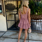 Tina Striped Romper-  Brown/Pink